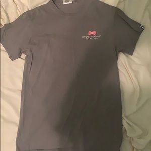 Gray simply southern shirt with pink bow